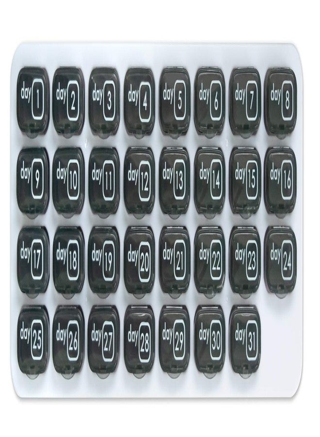 pill thing منظم أدوية شهري مع 31 علبة حبوب قابلة للإزالة للاستخدام اليومي في المنزل والعمل والسفر، علب حبوب مرقمة للمكملات الغذائية والفيتامينات (رمادي) - Image 2